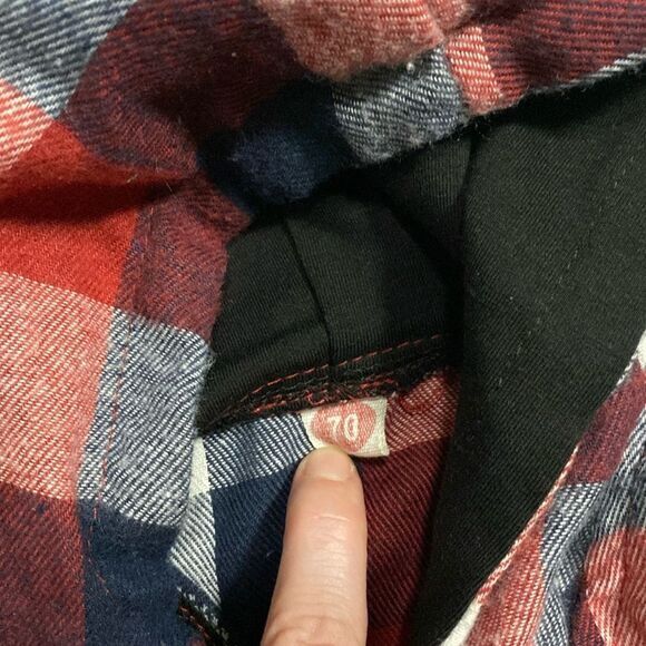 Mama’s Boy Plaid Hooded Onesie & Pants Set – Size 70 (3–6 Months) - Picture 4 of 9